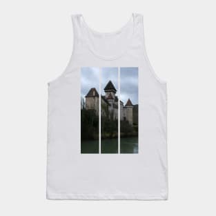 The castle of Cleron is a 14th-century castle on the river Loue in the Bourgogne-Franche-Comte. Cloudy winter day. (vertical) Tank Top